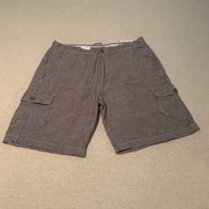 BRUNO LINEN SHORTS GRAYISH/BLUE COLOR